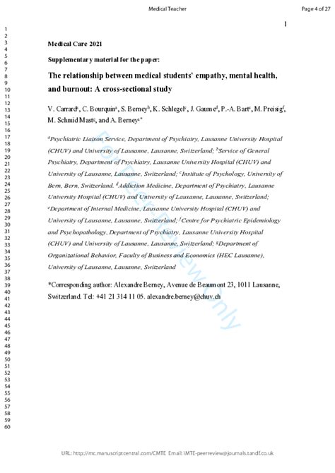 The relationship between medical students’ empathy, mental .